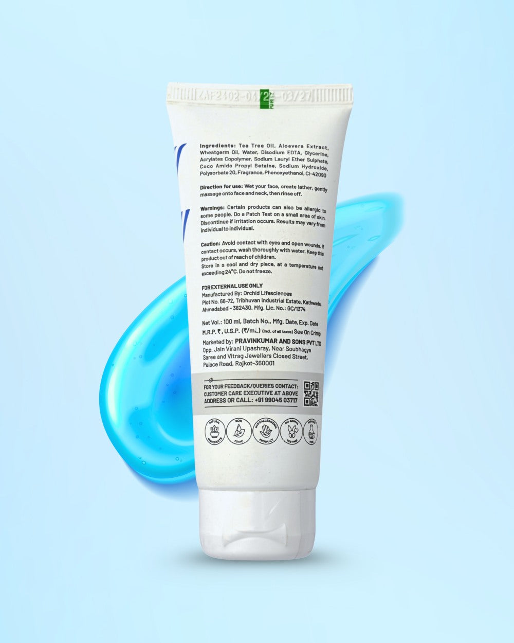 Aqua Facewash for Hydrating Skin [100ml]