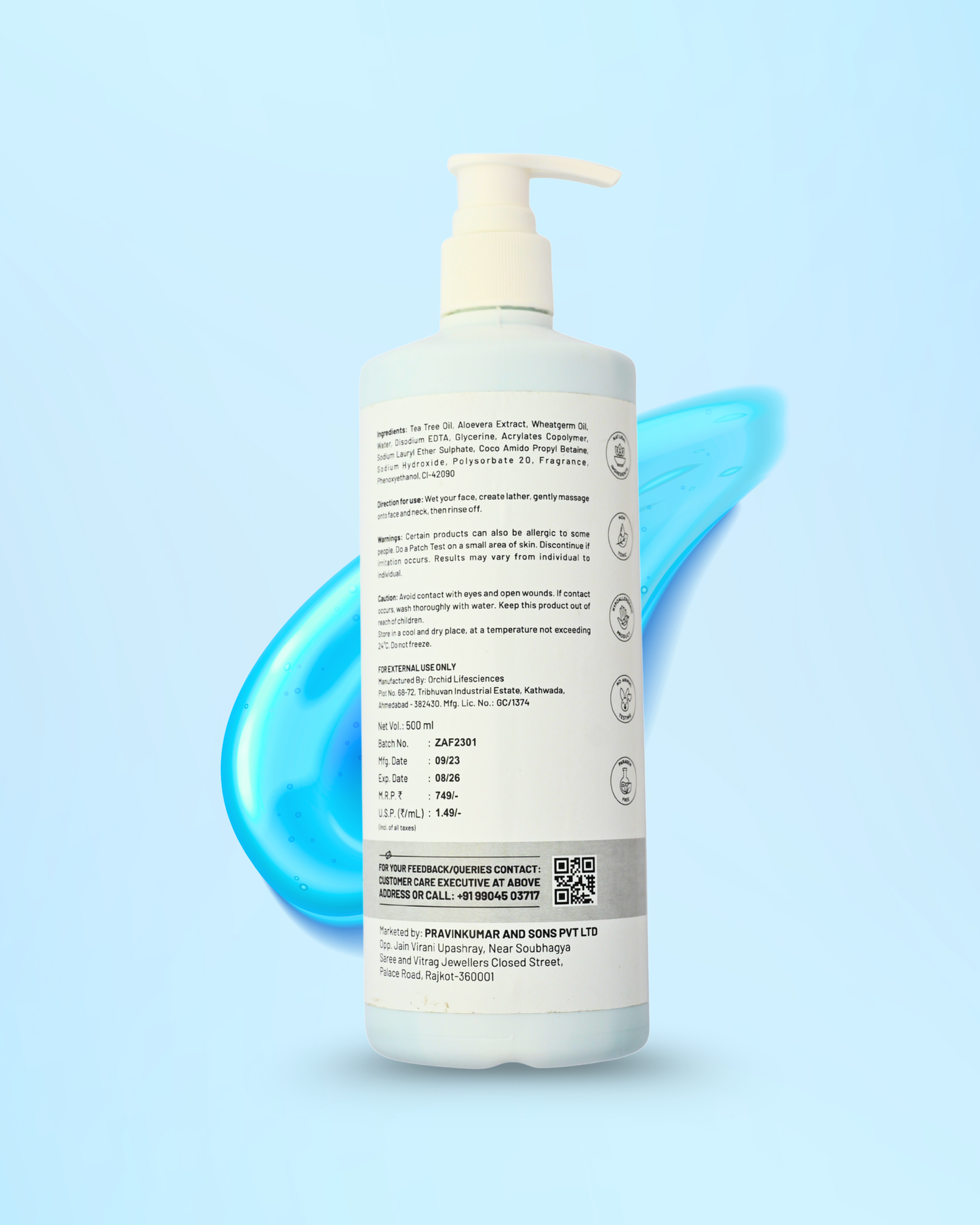 Aqua Facewash for Hydrating Skin [500 ml]