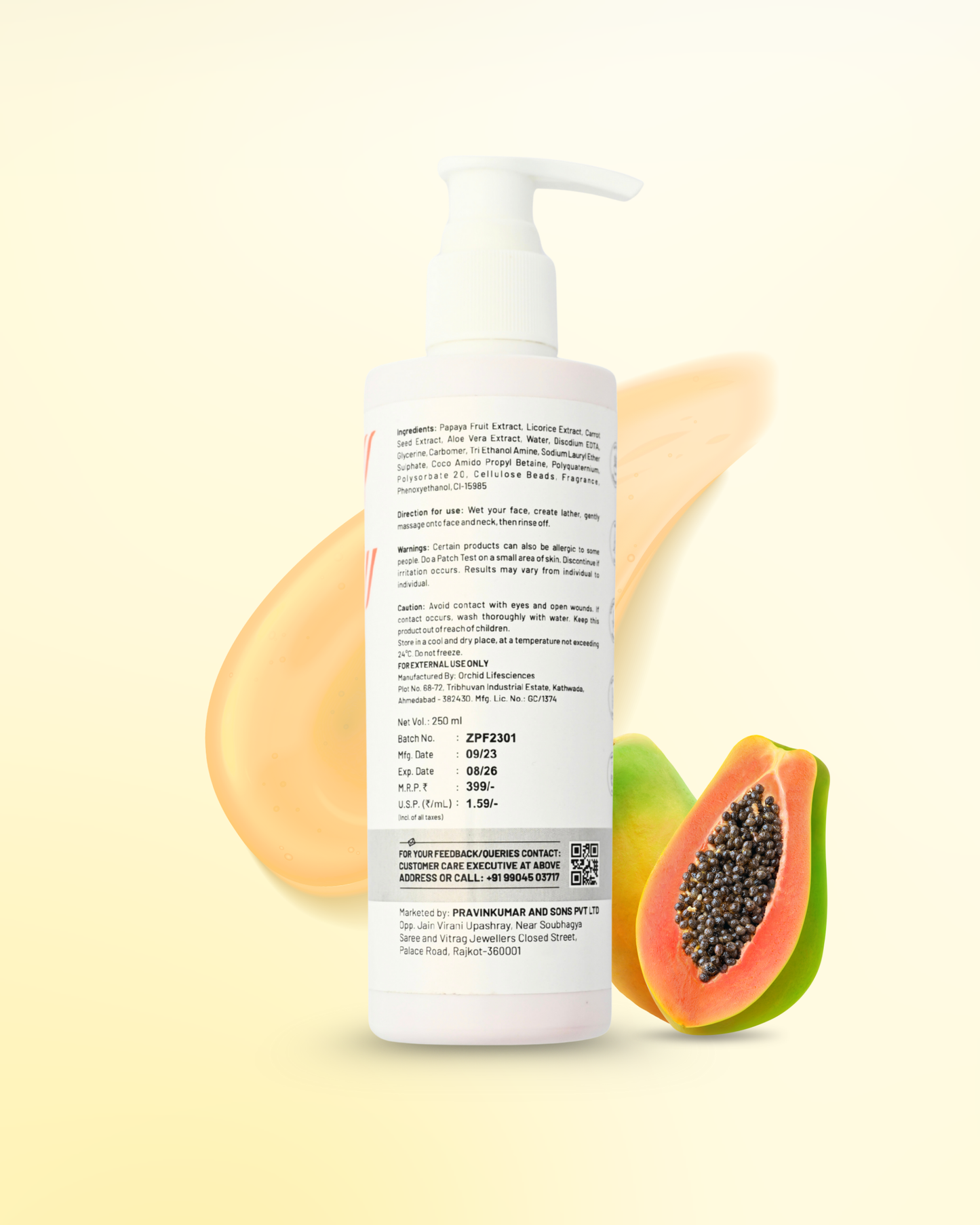 Papaya Facewash [250 ml] and C+E Facewash [70 m]