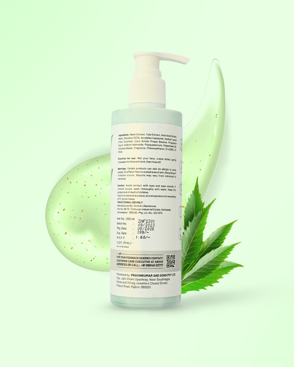 Neem Tulsi Facewash for Pimple Free Skin [250 ml]