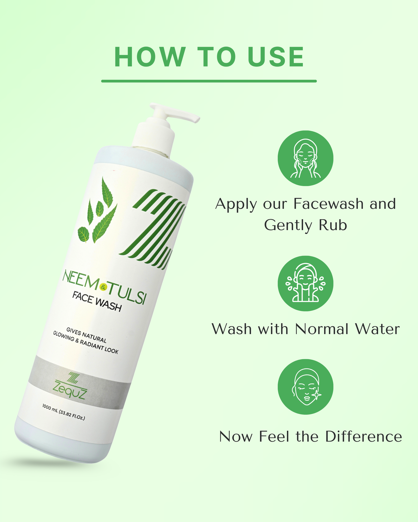 Neem Tulsi Facewash for Pimple Free Skin [1000 ml]