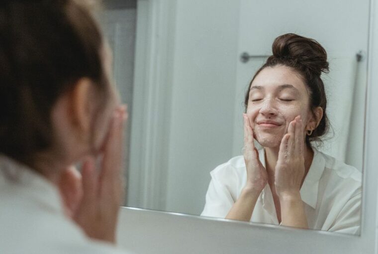 A Woman Washing her Face